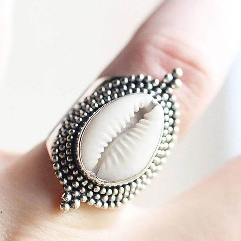 Ethnic Cowrie Shell Ring