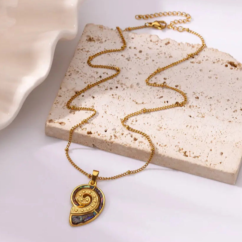 Gold Shell Pendant Necklace