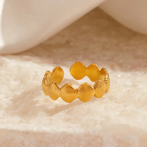 Adjustable Gold Shell Ring