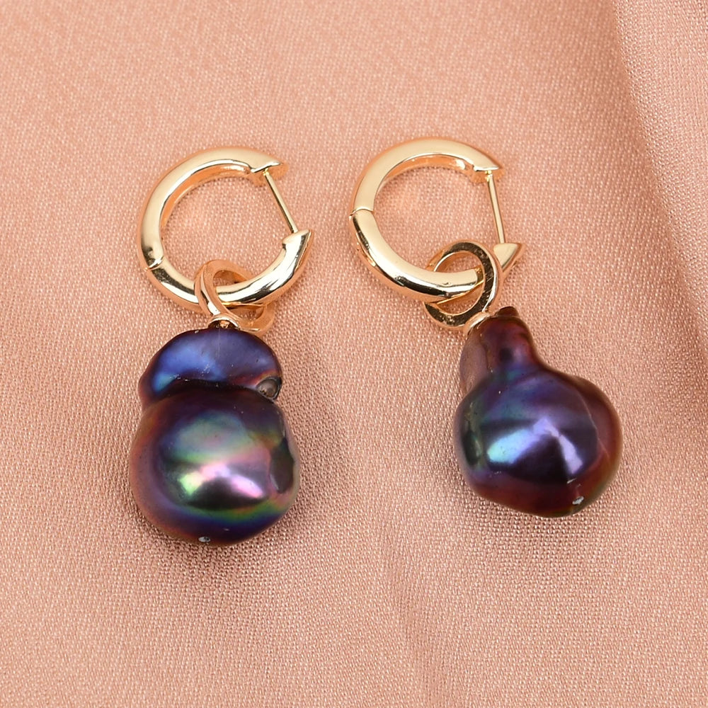 Black Freshwater Pearl Earrings