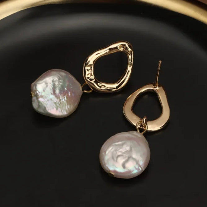 Coin Pearl Earrings