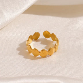 Adjustable Gold Shell Ring