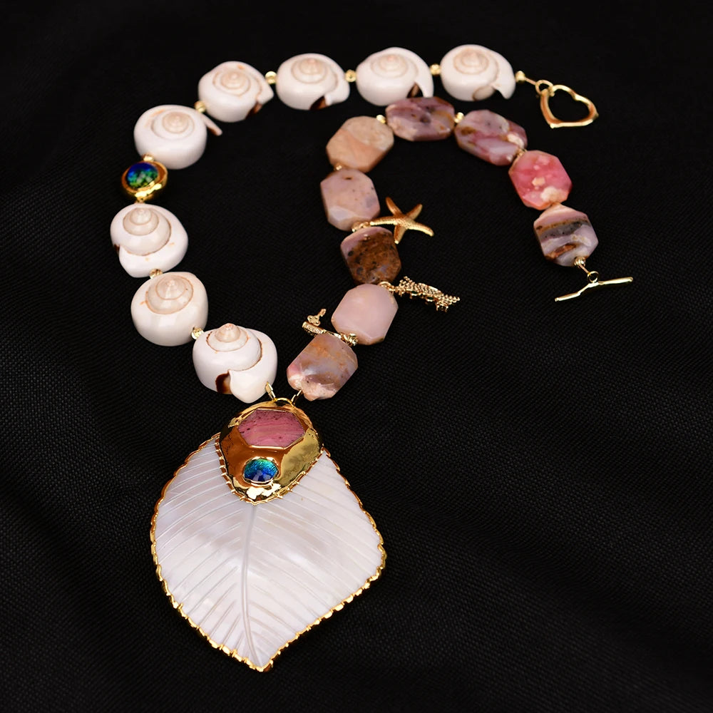 Natural White Shell Pendant Necklace