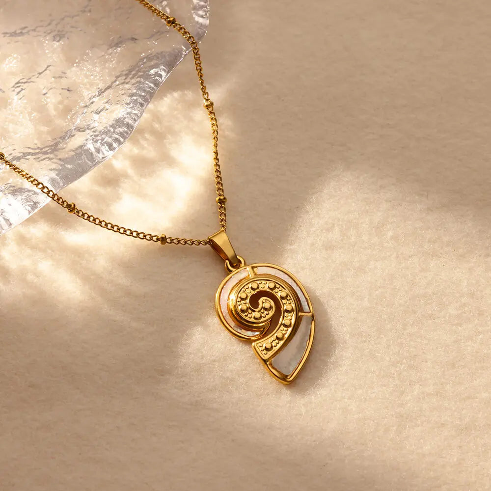 Gold Shell Pendant Necklace