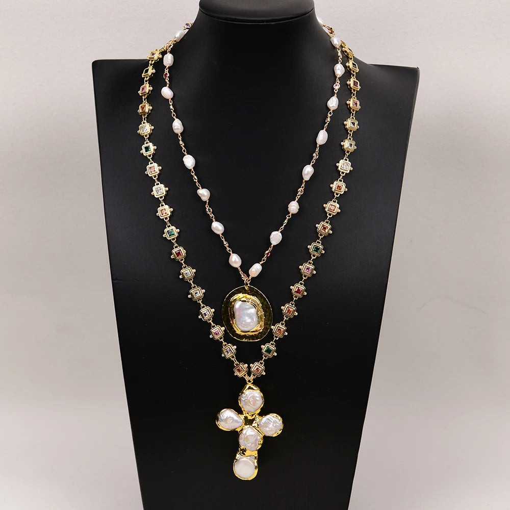 Pearl Rosary-Inspired Necklace