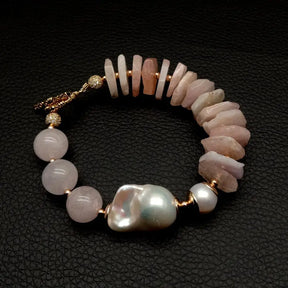 Quartz and Pearl Bracelet