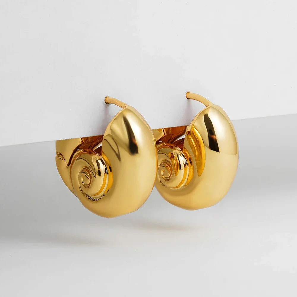 Chunky Gold Shell Earring