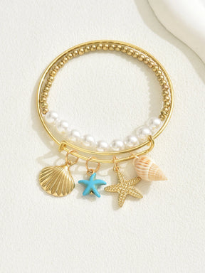 Gold Shell Charm Bracelet