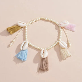 Shell and Tassel Anklet