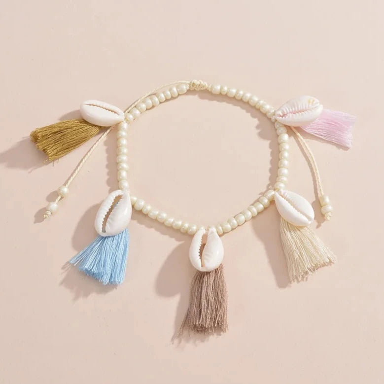 Shell and Tassel Anklet