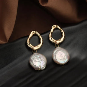 Coin Pearl Earrings