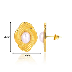 Gold Conch Stud Earrings