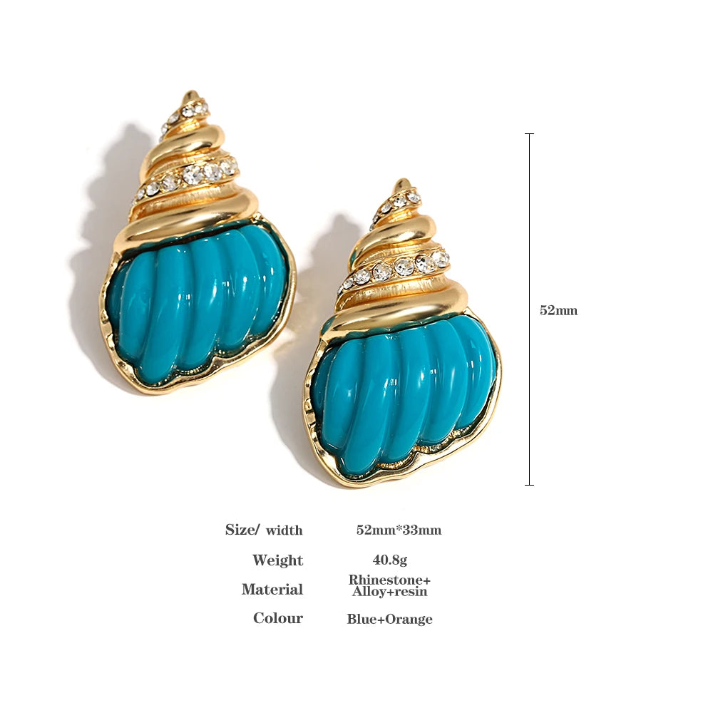 Blue Conch Earrings