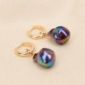 Black Freshwater Pearl Earrings