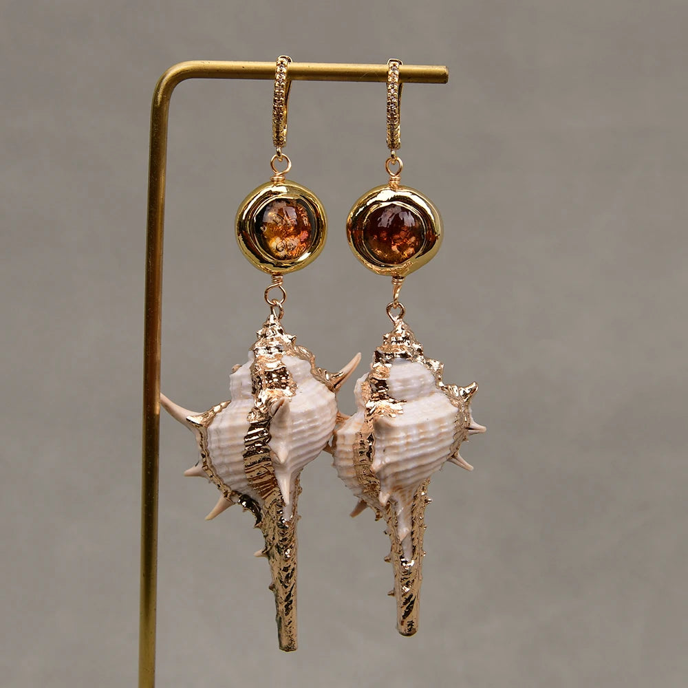 Sea Snail Shell Earrings