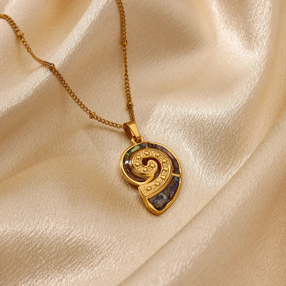 Gold Shell Pendant Necklace