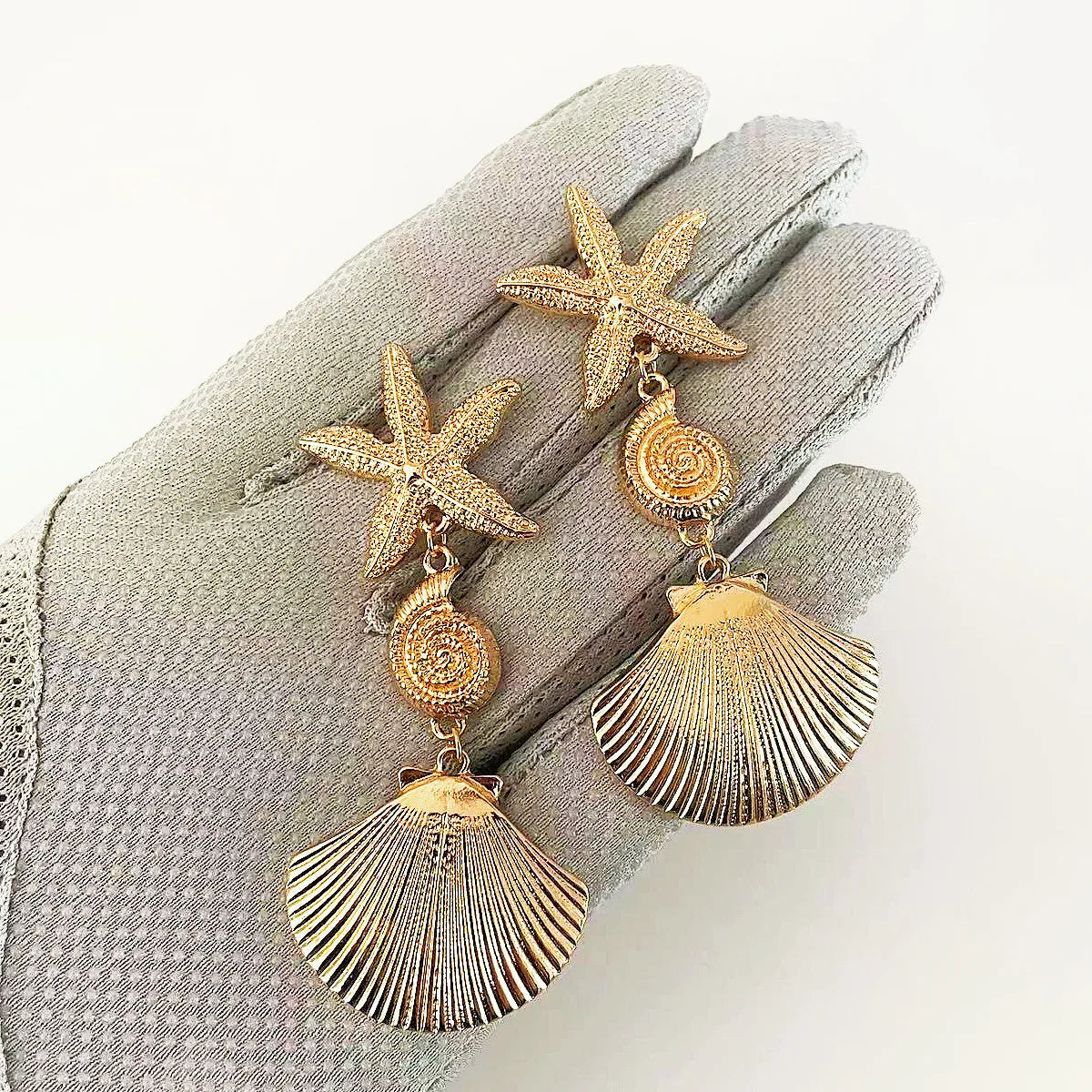 Golden Seashell Earrings