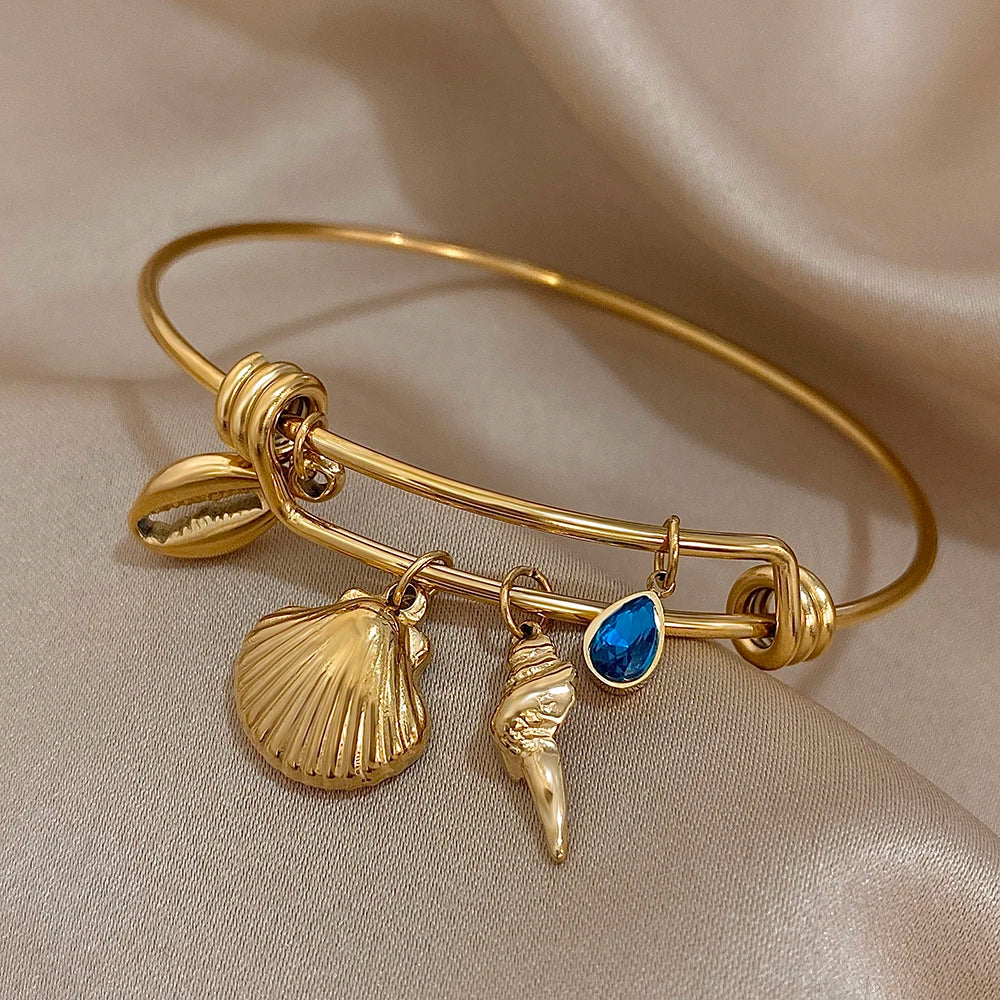 Adjustable Gold Shell Bracelet