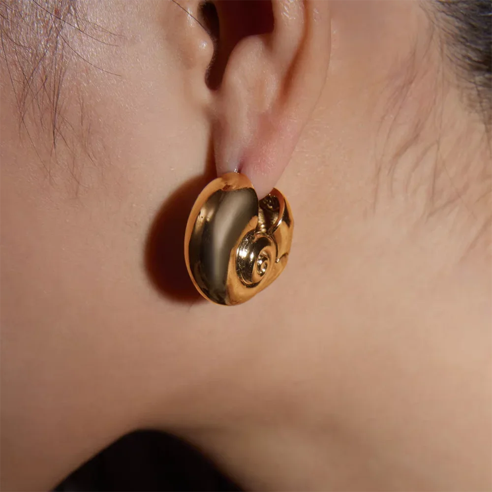 Chunky Gold Shell Earring