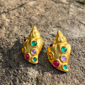 Trendy Gold Conch Earrings