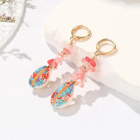 Colorful Cowrie Shell Earrings