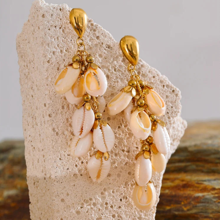 Cowrie Shell Dangle Earrings