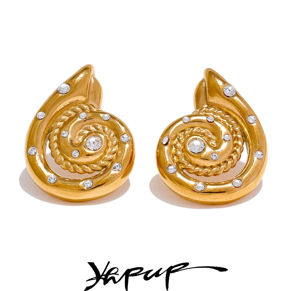 Golden Stainless Steel Shell Earrings