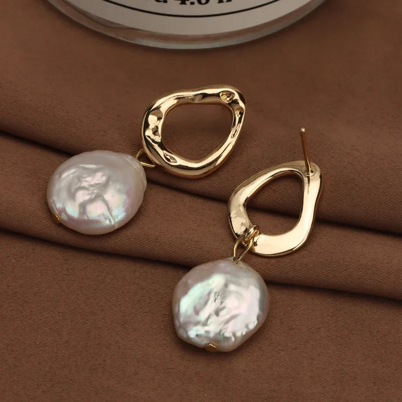 Coin Pearl Earrings