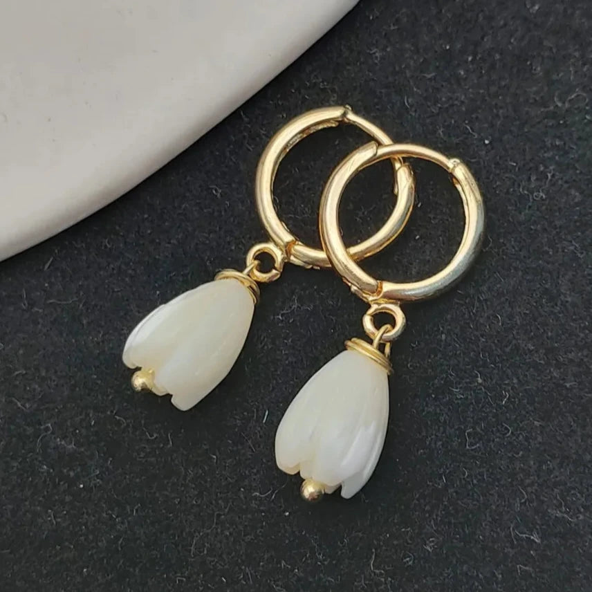 White Shell Earrings