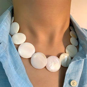 Natural Shell Necklace and Earrings Set