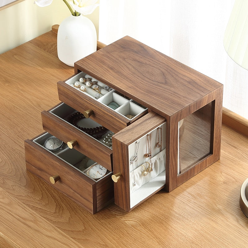 Wooden Tetris Design Jewelry Box