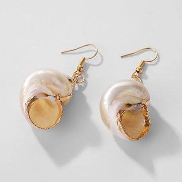 White Snail Earrings