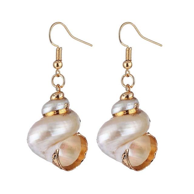 White Snail Earrings