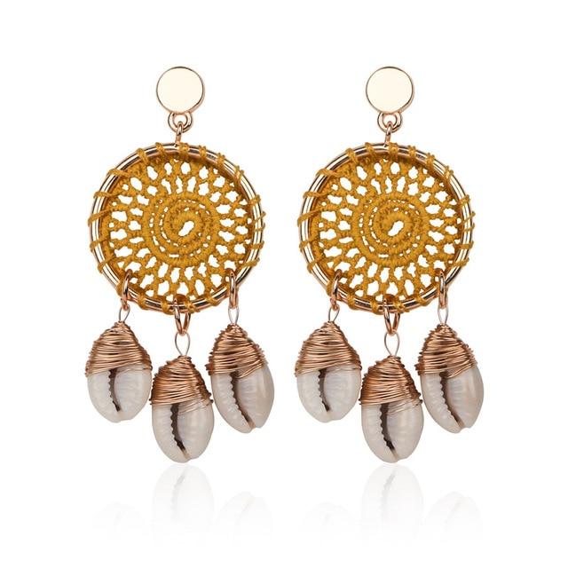 Seashell Dreamcatcher and Cowrie Shell Earrings