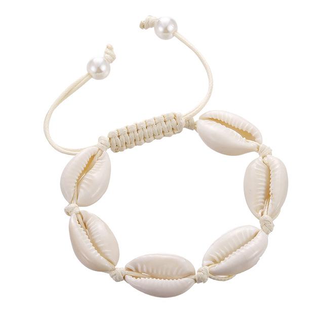 Ankle Bracelet with White Cowrie Shell