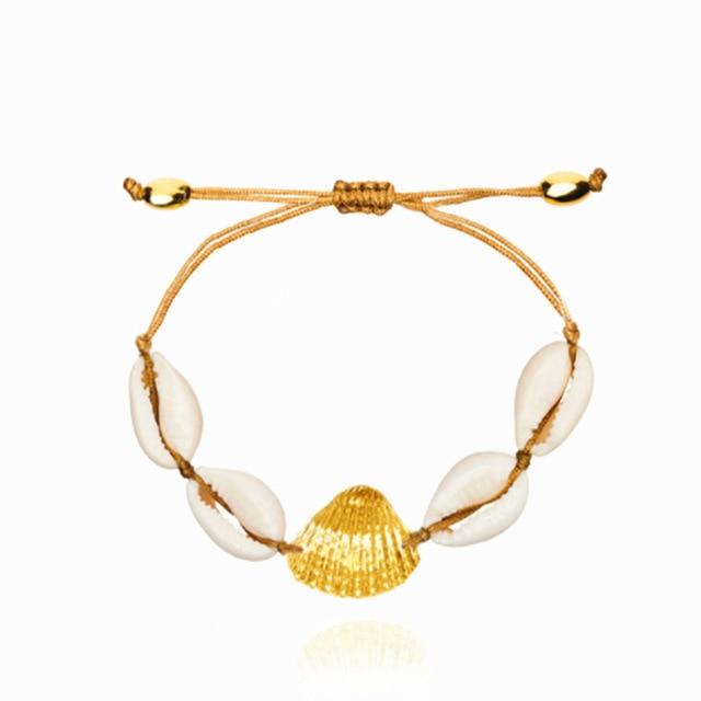 Bivalve Shell and Cowrie Bracelet