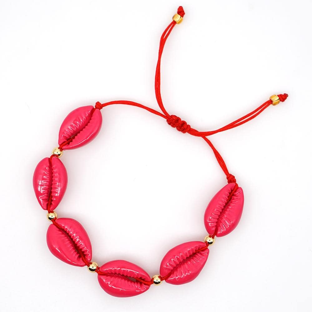 Red Cowrie Shell Bracelet