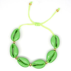 Green Cowrie Shell Bracelet