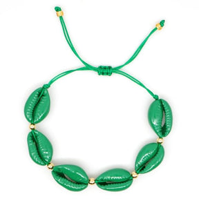 Green Cowrie Shell Bracelet