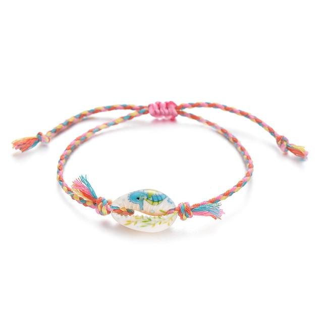 Multicolored Seashell Bracelet Seahorse