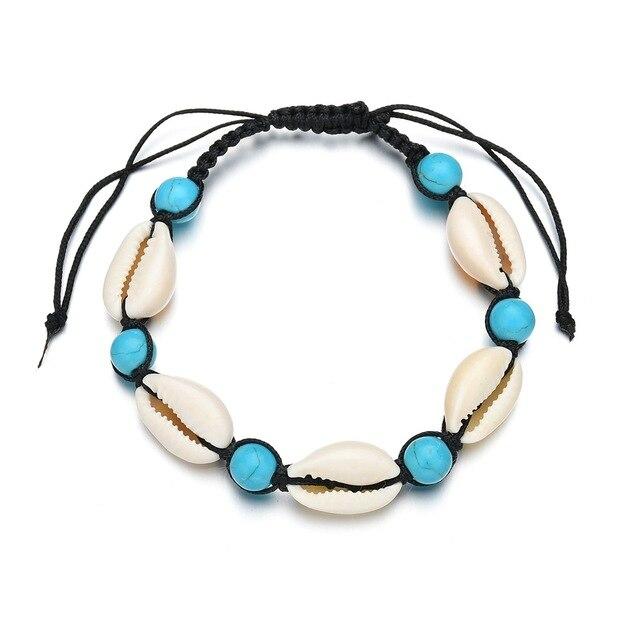 Shell Bead and Cowrie Bracelet