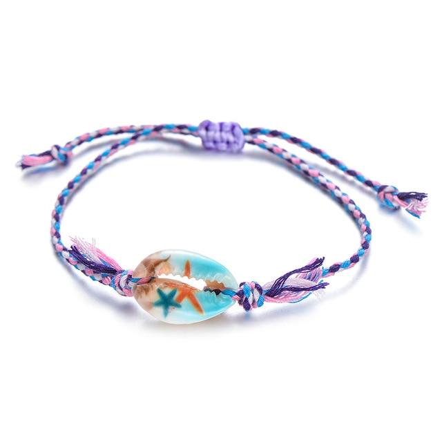 Violet Seashell Cowrie Bracelet