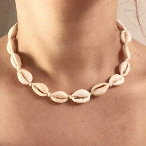 White Cowrie Choker Necklace