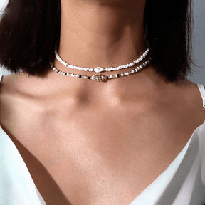 White Shell Choker Necklace Set