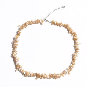 Flat Brown Shell Bead Necklace