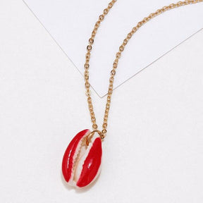 Red Cowrie Shell Pendant