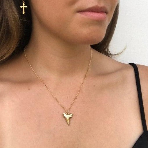 Golden Shark Tooth Pendant